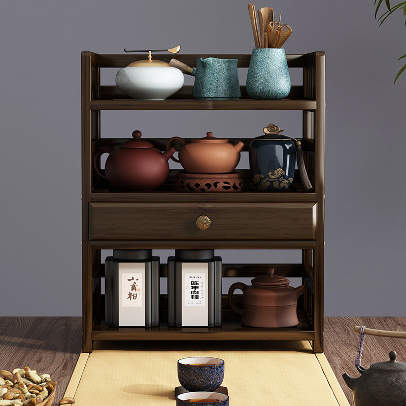 茶水柜茶边柜置物架简约小型茶叶茶具收J纳柜办公室茶桌茶台展示