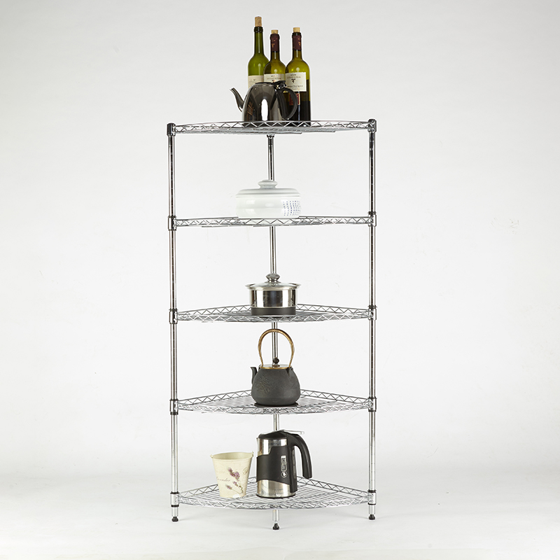 厨房置物架e转角架三脚架不锈钢色收纳架扇形置物架锅架脸盆架多