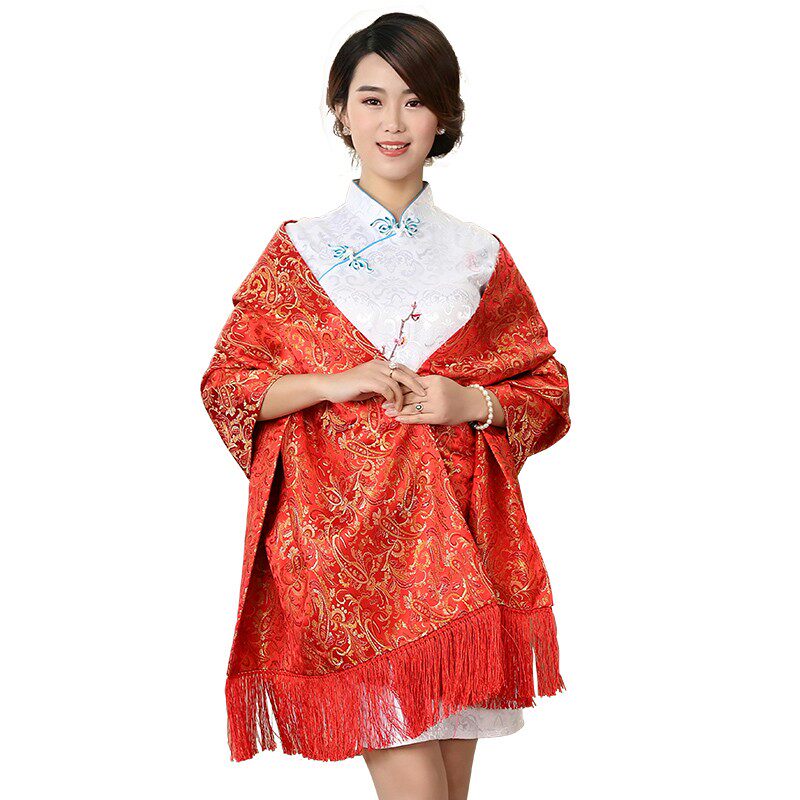 成都特产蜀锦披肩女提花外搭商务送老外礼物O民间工艺品中国风定