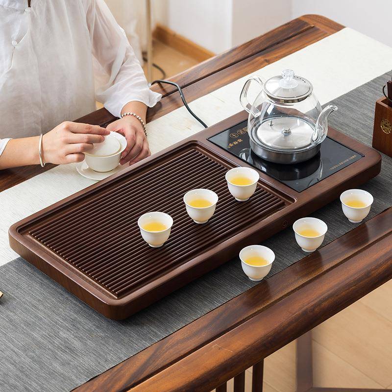 整套茶具茶盘套装家用高档客厅办公室功夫全自动泡茶台烧水壶一体