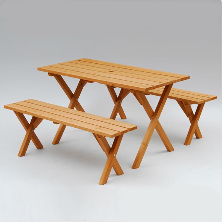 实木庭院休闲桌椅露台木制烧烤桌椅组合户外防腐木餐桌椅套件出口