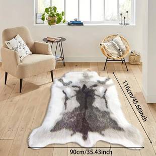 直销-仿羊毛长毛绒异形驯鹿地毯，多功能挂毯多元化家居装饰