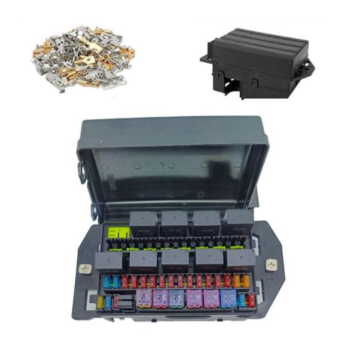 12V24V继电器保险丝块10路5脚60A继电器插80A通用电路控制继电器