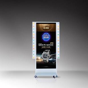智能广告灯箱LED户外双面防水型移动广告牌门店落地闪烁灯箱