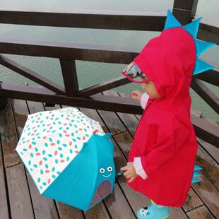 儿童雨衣女童男童幼儿园宝宝小孩雨披拉链卡通透气1 6岁恐龙