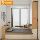 榻榻米床衣柜一体组合高箱储物床带抽屉现代简约北欧小户型双人床