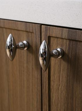 indoors中古风银色小把手衣柜门鞋柜橱柜家具黄铜橄榄极简小拉手