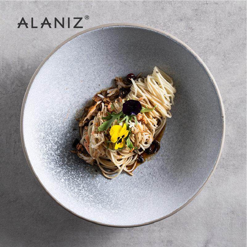 alaniz南兹RAW北欧石纹浅口碗陶瓷碗单个家用水果沙拉碗大碗汤盆,餐饮具,碗,淘宝优惠券,粉丝福利购,淘宝优惠卷
