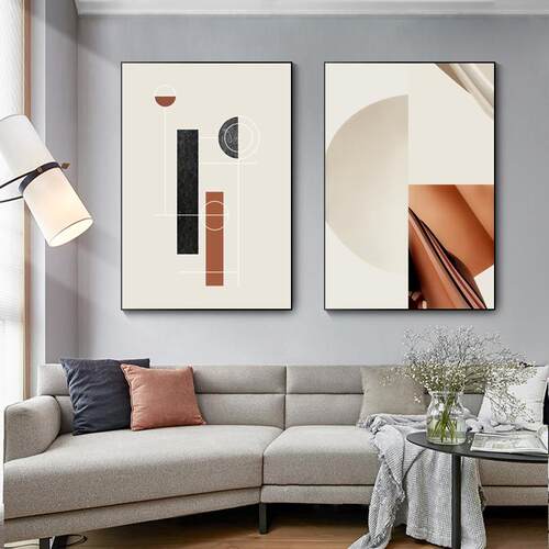 新款直销抽象色块客厅装饰画现代简约沙发背景墙几何挂画餐厅走廊