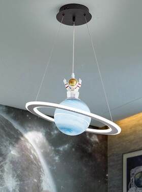 新款直销星球灯儿童房吊灯创意地球孩女孩房间主卧室灯太空星空灯