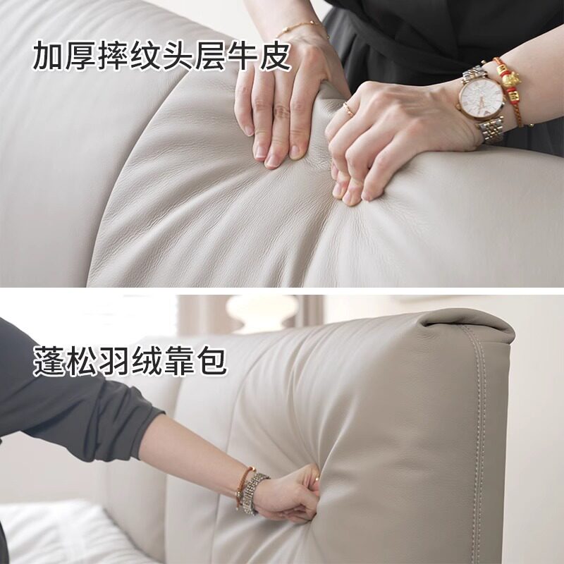 意式极简悬浮床现代简约主卧高级感双人床轻奢奶油风卧室皮床家具