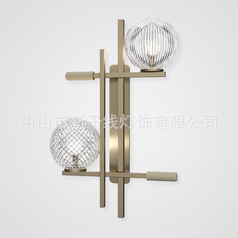 后现代轻奢水晶壁灯室内墙壁灯客厅卧室床头灯北欧极简氛围灯灯具