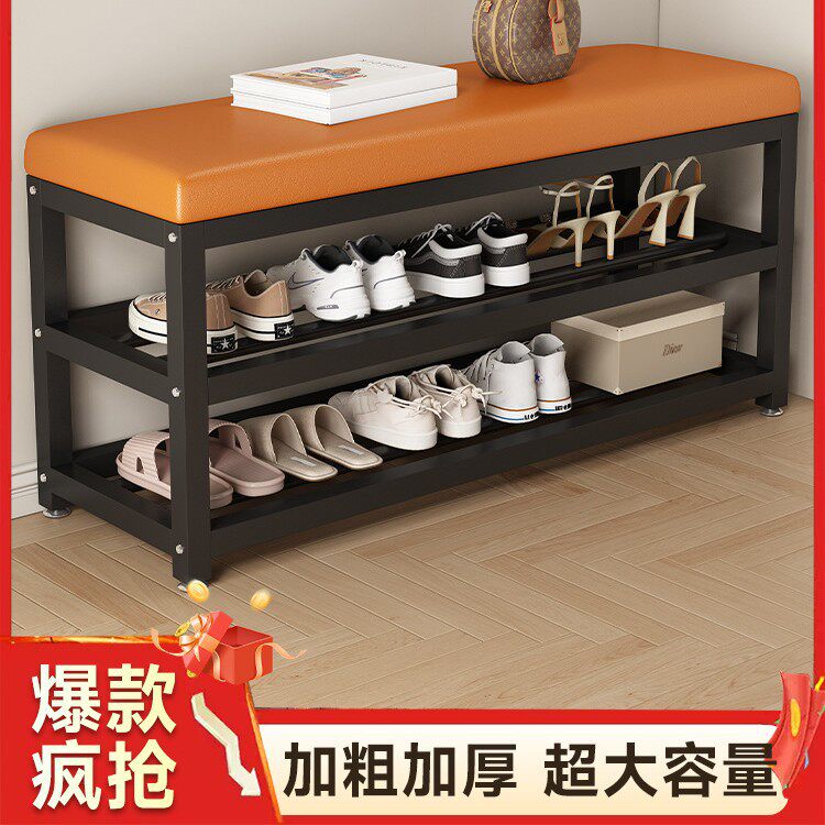 换鞋凳门口家用可坐可收纳鞋架入户门轻奢高级感长条进门穿鞋凳子