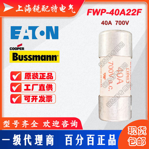 FWP-40A22F陶瓷管保险丝 700V 40A 22x58 巴斯曼BUSSMANN熔断