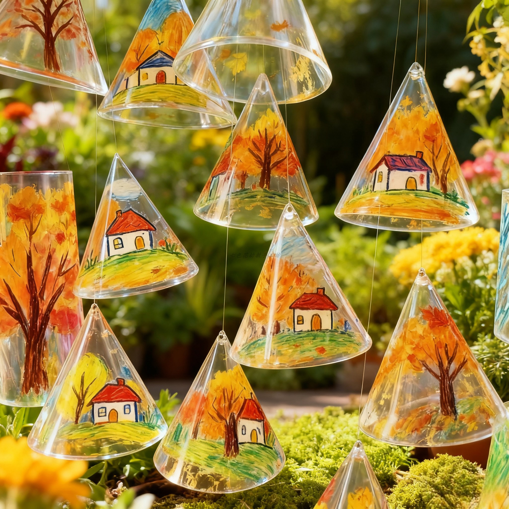 绘画片圆锥形幼儿园吊饰环创手工