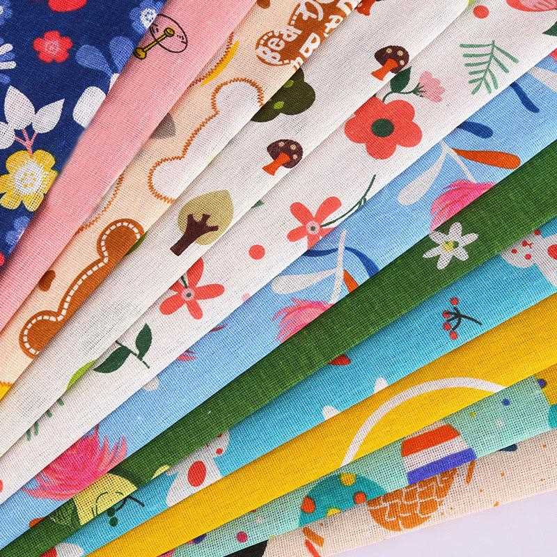 直销新款货源卡通图案印花麻布仿棉麻面料枕套宠物用品收纳布料