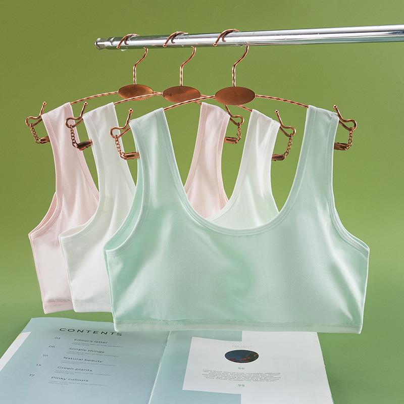 直销新款女童内衣发育期小背心小学生初中生高中生12岁儿童固定杯