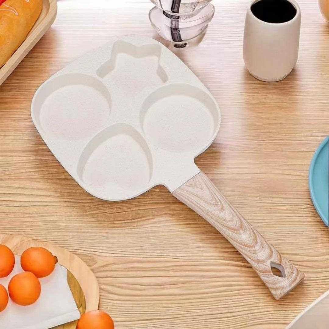 直销新款新款麦饭石四孔鸡蛋锅不粘锅早餐煎蛋器家用平底锅鸡蛋汉