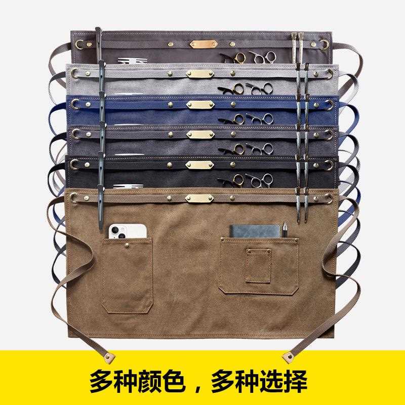 直销新款韩版加厚帆布围裙半身长短款可选奶茶咖啡师工作服牛仔布