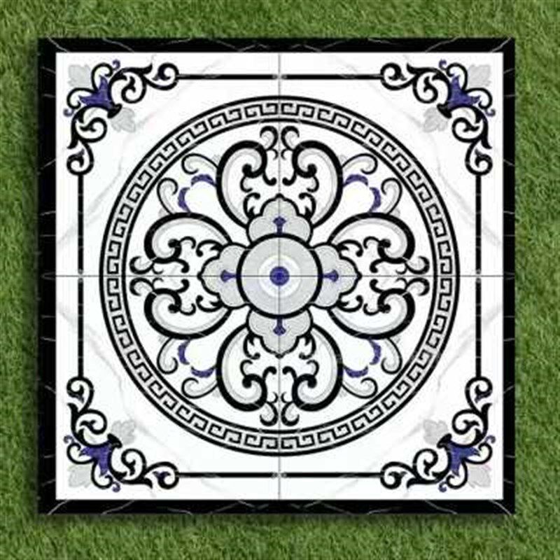 入户门拼花地砖客厅玄关大理石瓷砖中式拼花图案微晶石地毯花造型
