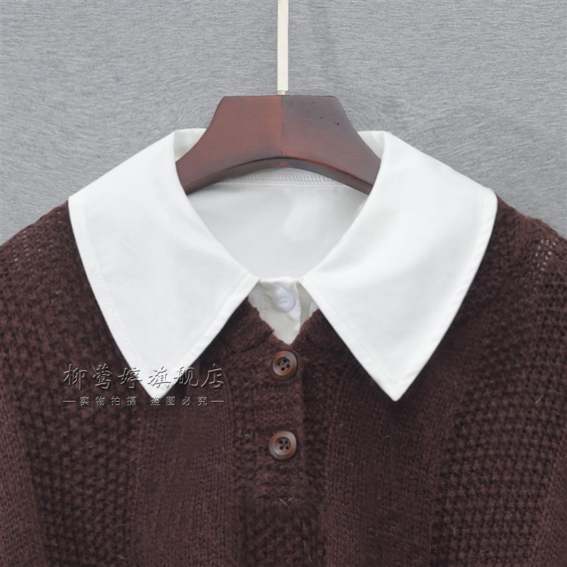 内搭叠穿半截衬衣领子百搭假衬衫领子女高档