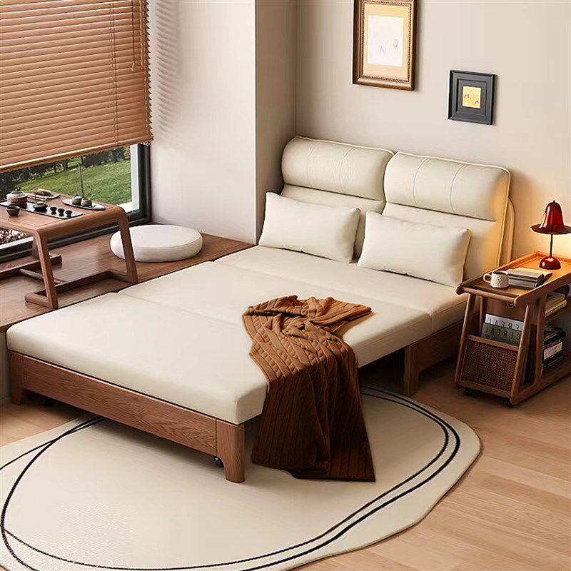 沙发床一体两用书房双人1.2米小户型客厅客L卧1.5米实木折叠沙发