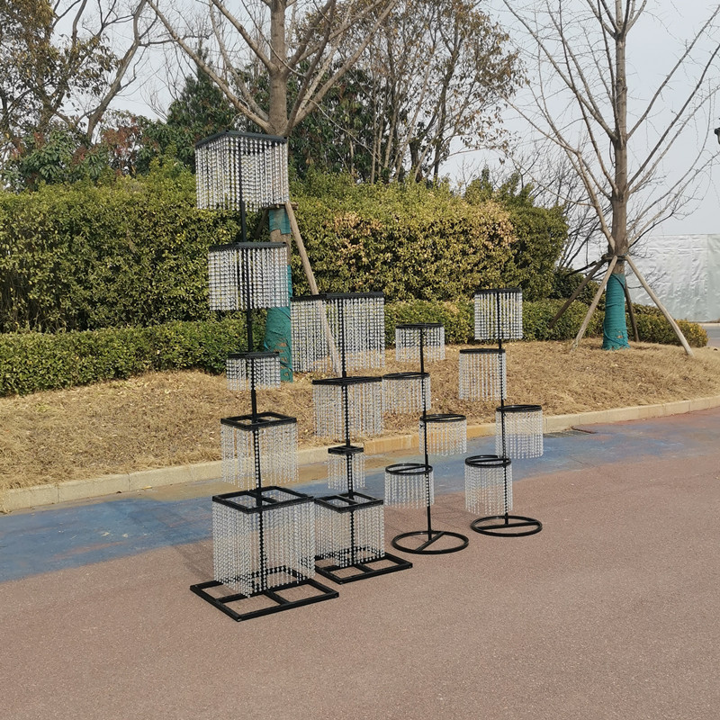 新款婚庆道具昭华发光水晶路引韩式韶华珠帘串婚礼堂T台装饰摆件