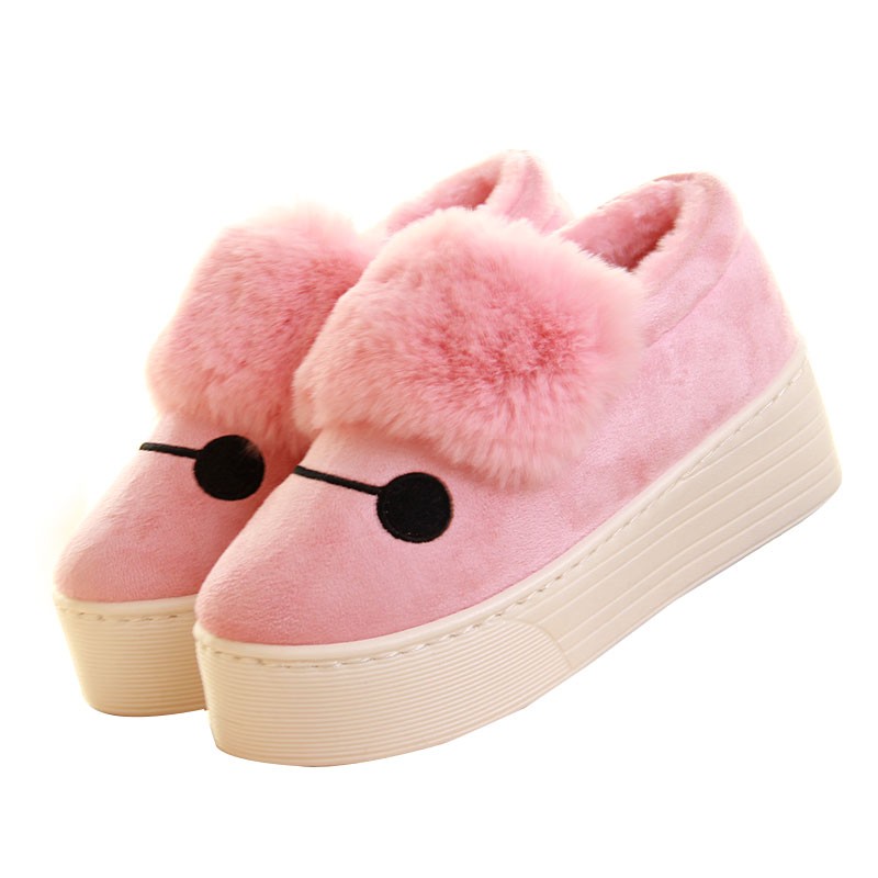 室内家居棉鞋高跟坡跟防滑冬季女士包跟厚底韩版可爱棉拖鞋女冬天