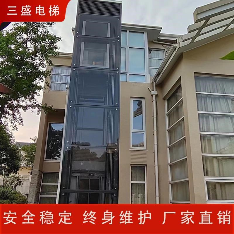 户外电梯家用别墅曳引电梯无地坑二层三层五层加装观光升降电梯