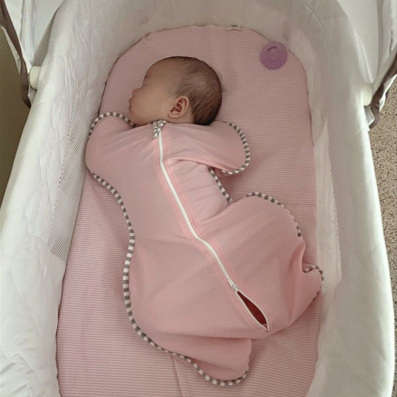 婴儿睡袋竹纤维夏季超薄防惊跳投降式新生儿襁褓宝宝防踢被四季款