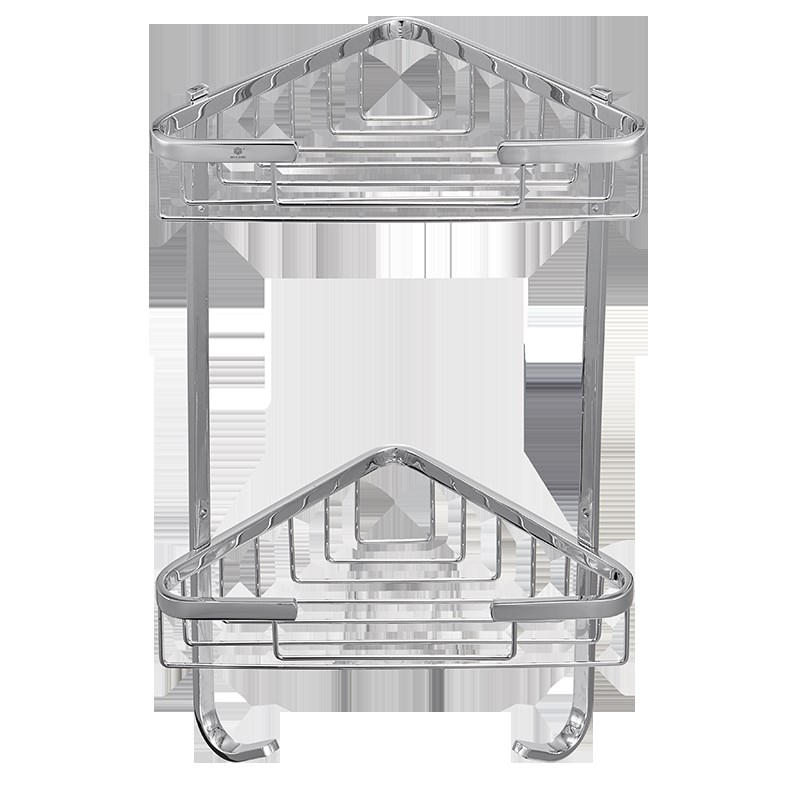 卫生间置物架304不锈钢浴室置物架2层洗澡间置物架双层三角篮