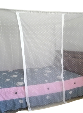 老式款蚊帐1.5m床传统家用防尘顶单门落地纹帐18m2米大床莲花支架