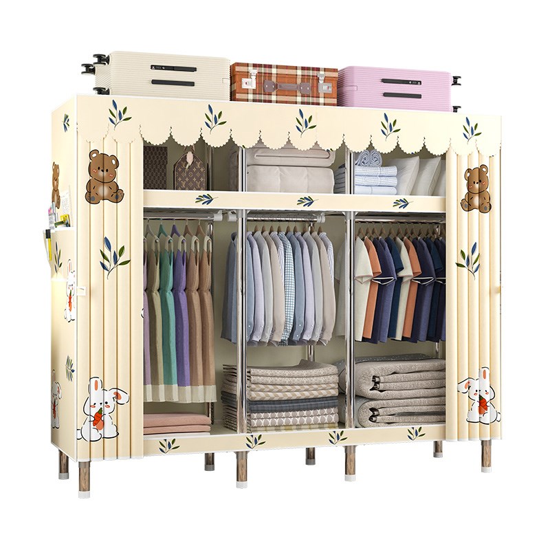挂衣架落地卧室家用衣帽架房间衣架挂衣秋冬金属衣柜多功能布衣柜