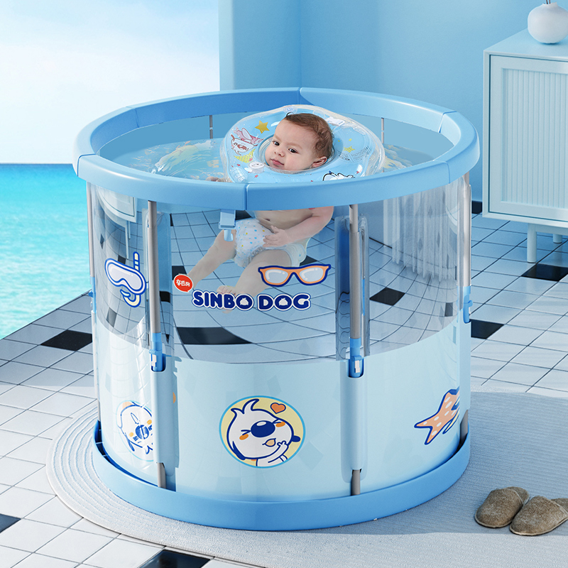婴儿游泳桶家用宝宝游泳池新生儿童小孩室内加厚可折叠透明洗澡桶