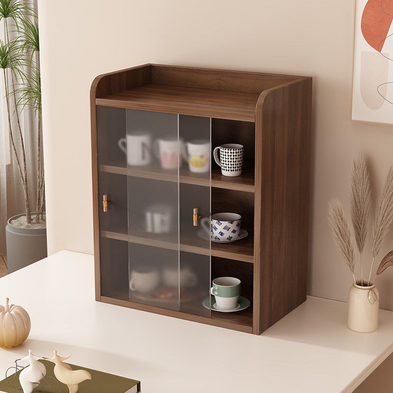 桌面杯子收纳置物架防尘茶具咖啡杯储物柜亚克力多功能分层