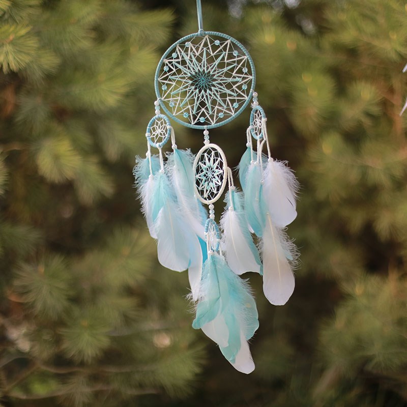 捕梦网扑补铺梦网挂饰风铃房间卧室桌面森系捕能网节日礼物挂件