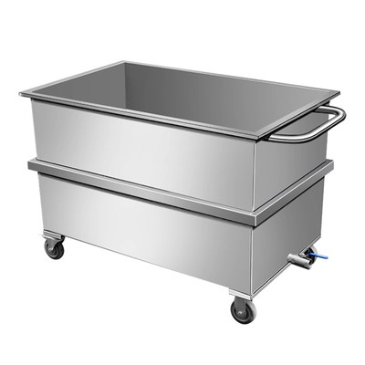 移动式不锈钢方形储水箱定制储物箱工业储水桶手推车浸泡池卤煮桶