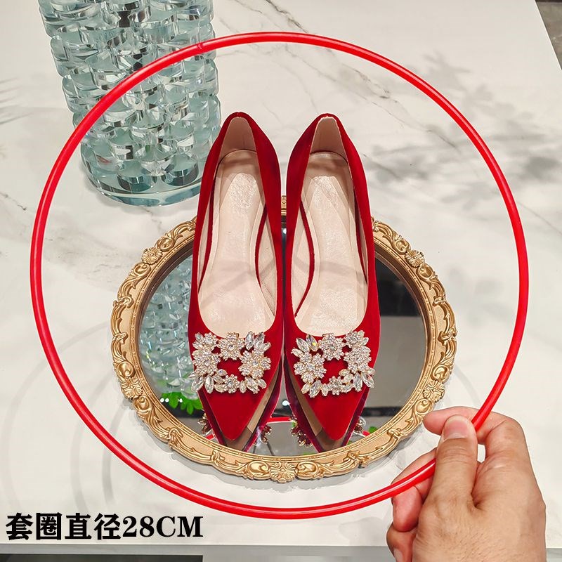 婚鞋盒子套圈接亲藏婚鞋盒diy材料婚鞋水晶盒展示托盘摆台婚鞋架