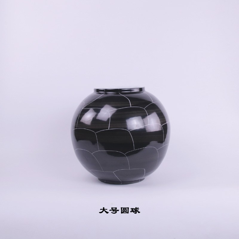 新中式手绘水墨陶瓷花瓶摆件样板房售楼处客厅玄关博古架书房装饰