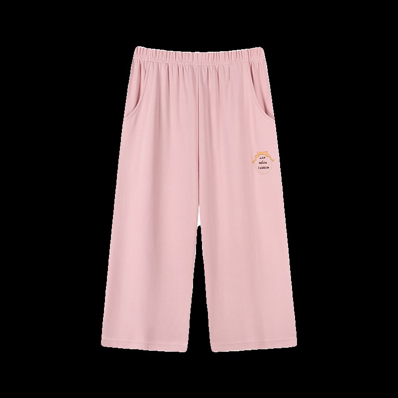 睡裤女纯棉中裤夏款居家裤夏天薄款宽松大加码七分裤可外穿家居裤