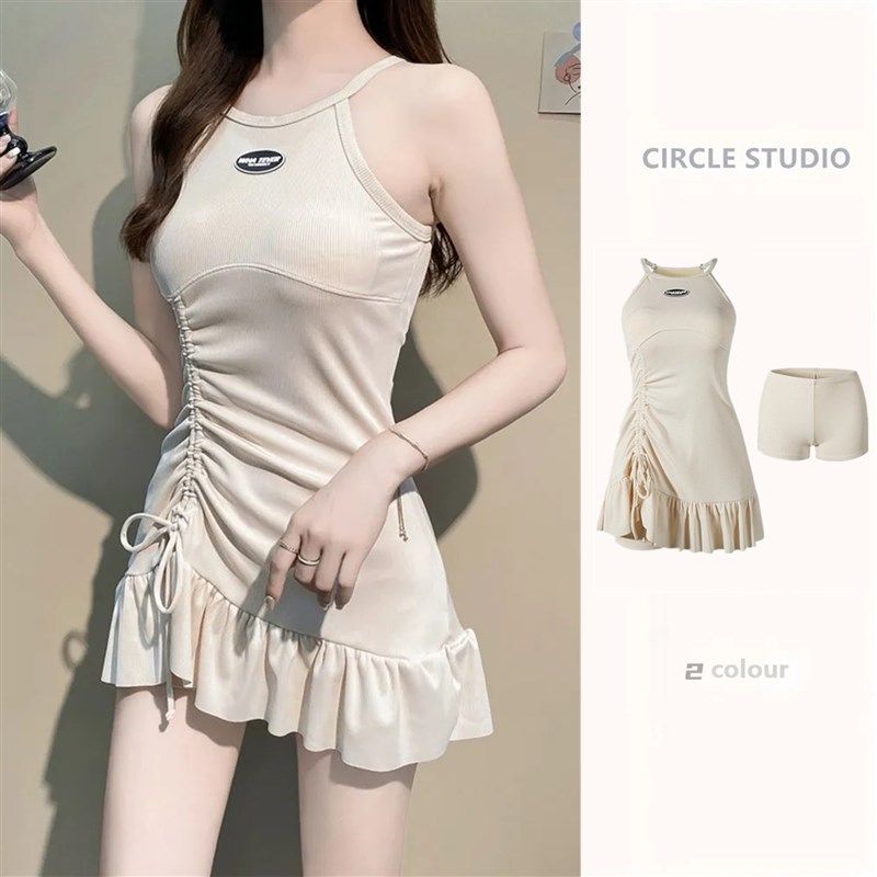 游泳衣女裙式分体保守新款2025显瘦遮肚少女小胸聚拢泡温泉高级感