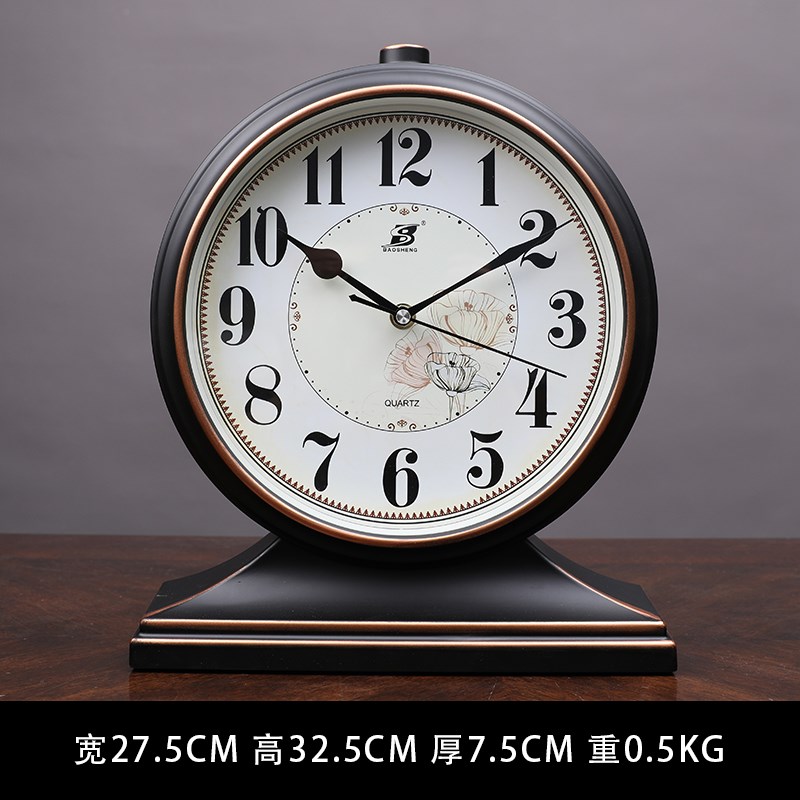 坐钟客厅2024新款时钟摆台式老式钟表摆放式座钟中式家用桌面摆件
