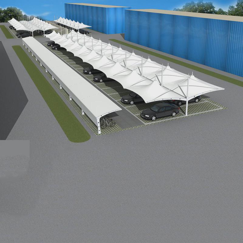 膜结构车棚汽车停车棚张拉膜景观棚轿车棚小区遮阳雨棚工厂停车棚