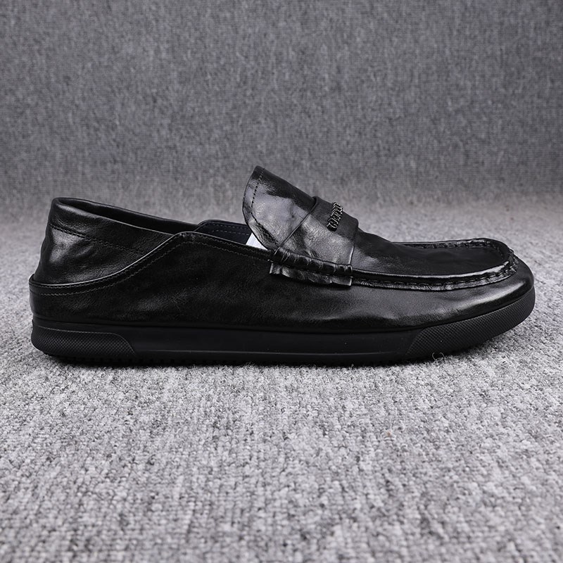 男鞋2025春季新款男士豆豆鞋商务休闲一脚蹬手抓纹懒人驾车鞋