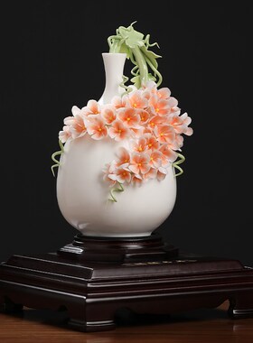 新中式《福禄年年》陶瓷葫芦摆件客厅办公室博古架装饰长辈送礼