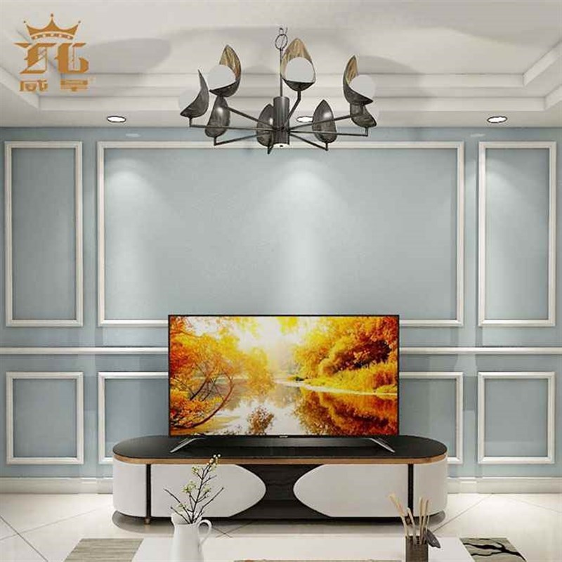 【折扣】实木线条简约欧式客厅电视背景墙装饰造型边框原木相框美