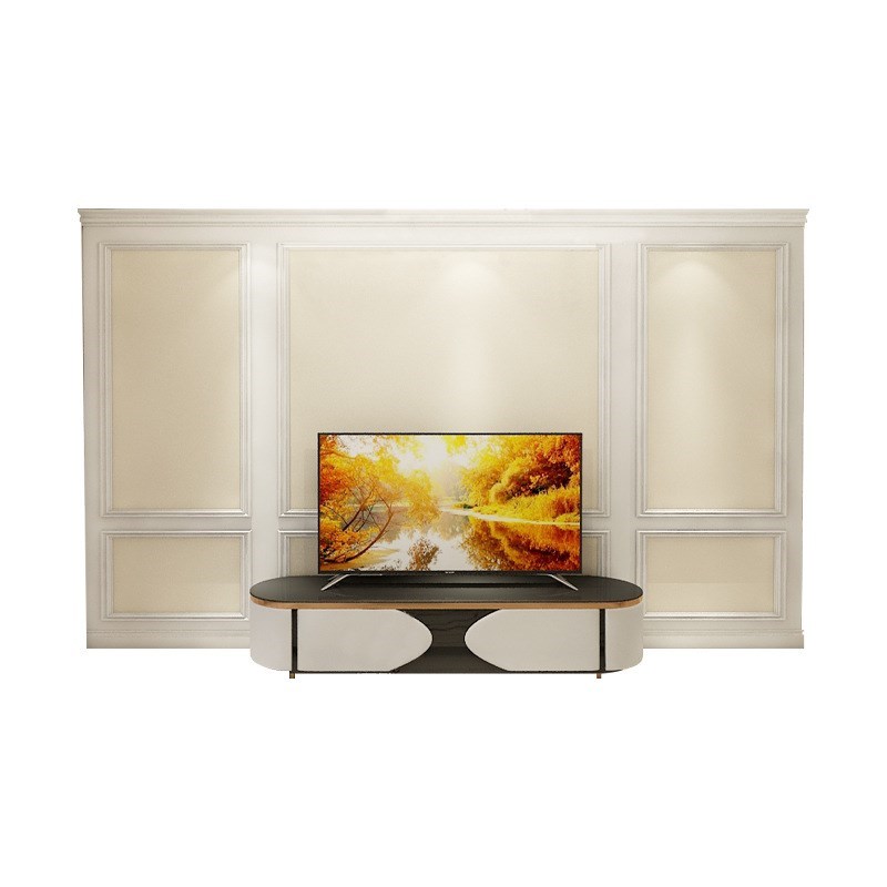 实木线条简约欧式客厅电u视背景墙装饰造型边框原木相框美边线