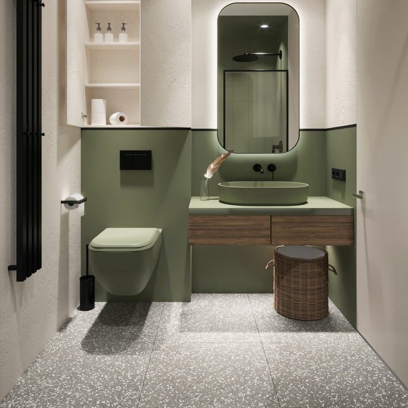 简约现代大颗粒仿水磨石墙地砖600x600商铺卫生间防滑瓷砖仿古砖