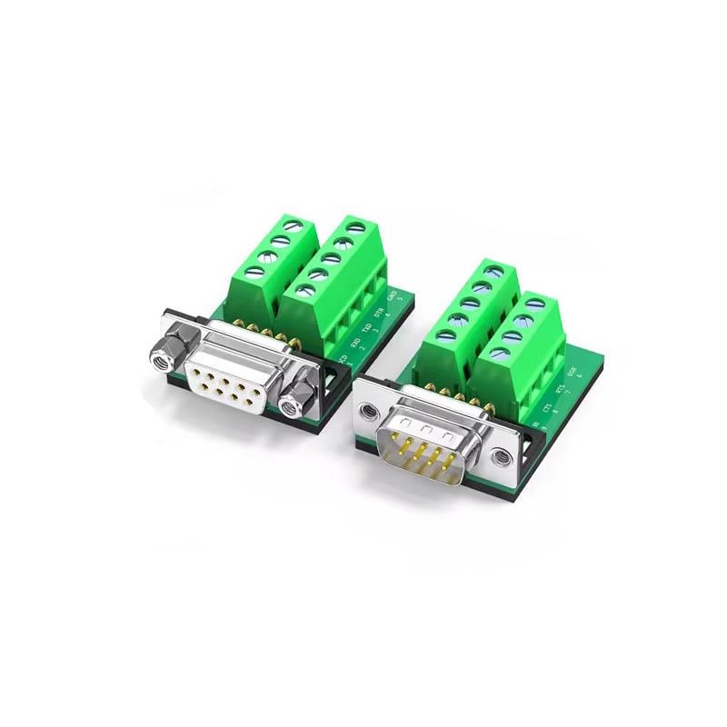 485接线端子422接头db9免焊九针公母头9针串口头9孔235线232转接