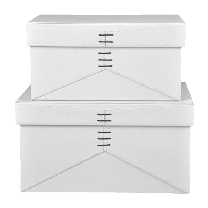 家居大容量收纳盒杂物收纳筐样板间摆件衣帽间简约皮质收纳摆件轻